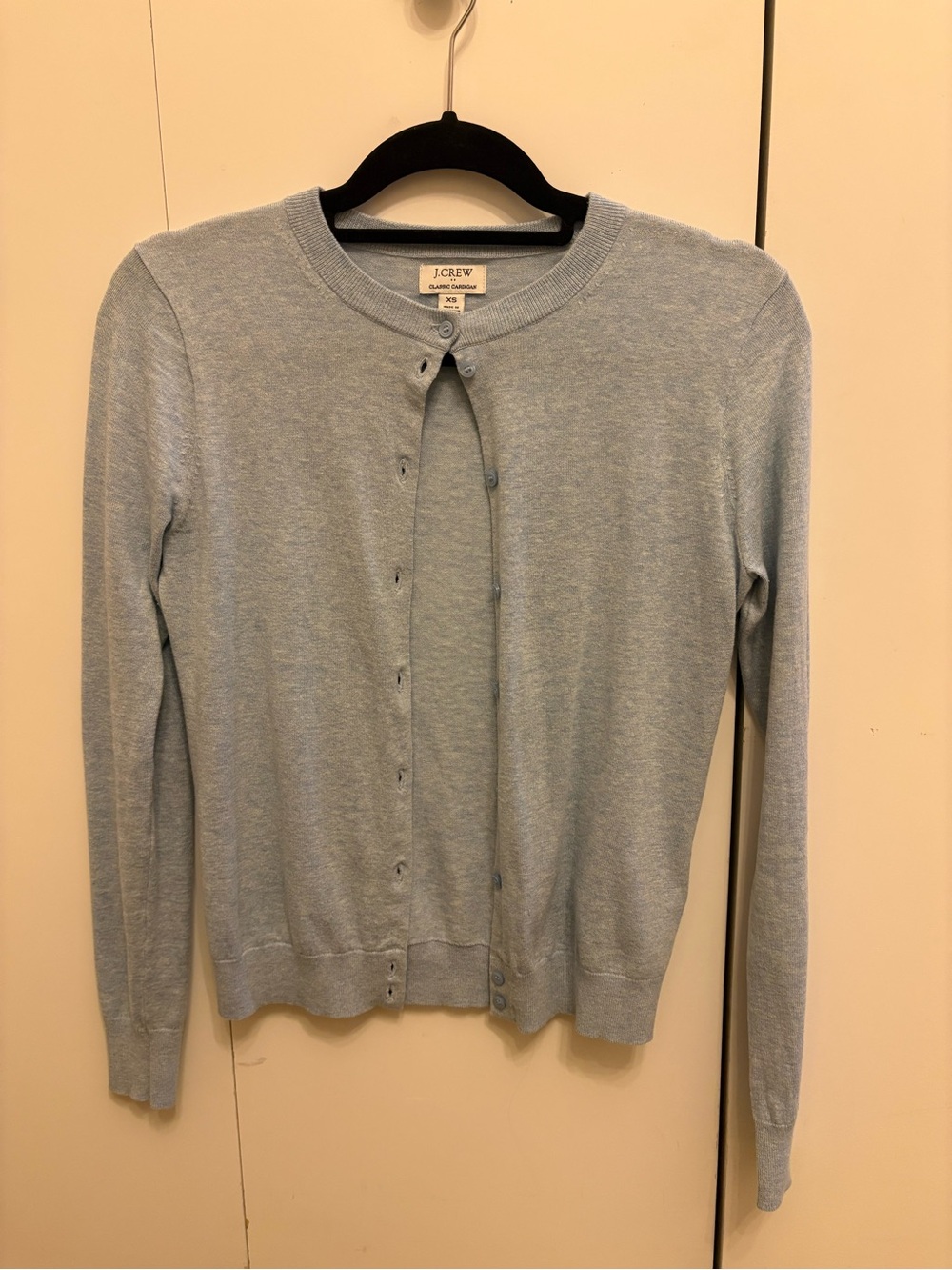 J. Crew Pale Blue Lightweight Button-Front Cardigan